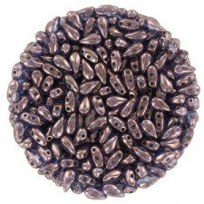 Czech DropDuo beads 3x6mm Crystal lila vega luster 00030/15726